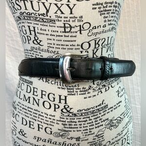 Tony Lama Sz 40 Leather Black Longhorn Billet Western Belt Silver Buckle MadeUSA